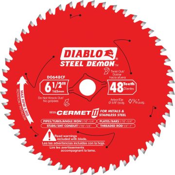 Diablo Steel Demon 6-1/2 In. 48-Tooth Cermett II Metal Circular Saw Blade