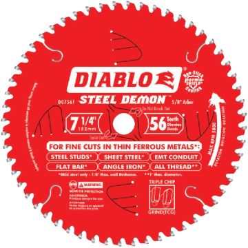 Diablo Steel Demon 7-1/4 In. 56-Tooth Thin Metal Circular Saw Blade