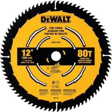 DEWALT 12 In. 80-Tooth Fine Finish Circular Saw Blade