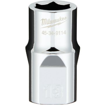 Milwaukee 1/2 In. Drive 13 mm 6-Point Shallow Metric Socket with FOUR FLAT Sides