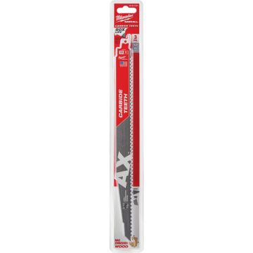 Milwaukee SAWZALL The AX 12 In. 5 TPI Wood with Nails Demolition Reciprocating Saw Blade with Carbide Teeth (3-Pack)