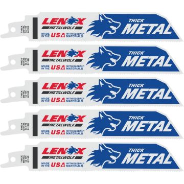 Lenox METALWOLF WAVE EDGE 6 In. 14 TPI Medium Metal Reciprocating Saw Blade (5-Pack)