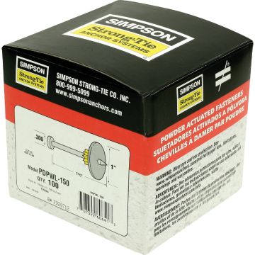 PDPAWL.157-in. x 1-1/2-in. Powder-Actuated Pin w/ 1-in. Washer (100-Qty)