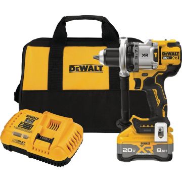 DEWALT 20V MAX XR Brushless 1/2 In. 3-Speed Cordless Hammer Drill Kit with 8.0 Ah Battery & Fast Charger