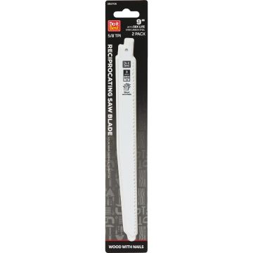 Do it Best 9 In. 5/8 TPI Bi-Metal Nail-Embedded Wood Reciprocating Saw Blade (2-Pack)