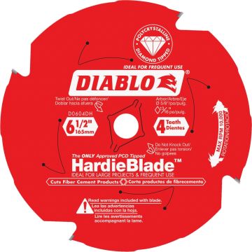 Diablo HardieBlade 6-1/2 In. 4-Tooth PCD Fiber Cement Circular Saw Blade, Bulk