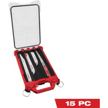 Milwaukee SAWZALL 15-Piece Reciprocating Saw Blade Set with PACKOUT Organizer