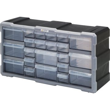 Quantum Storage 22-Drawer Clear Plastic Parts Drawer Cabinet