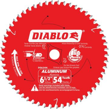 Diablo 6-1/2 In. 54-Tooth Aluminum Circular Saw Blade, Bulk