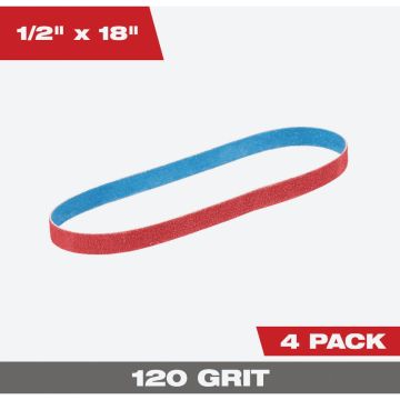 Milwaukee 1/2 In. x 18 In. 120 Grit Bandfile Belt (4-Pack)