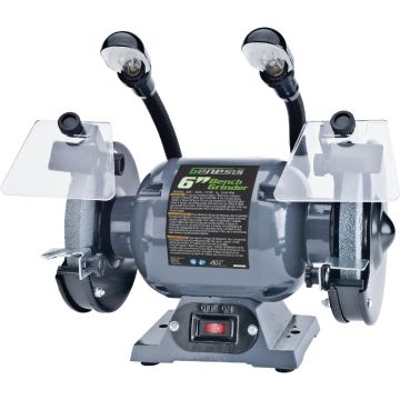 Genesis 6 In. 1/2 HP Bench Grinder with LED Lights