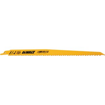 DEWALT 9 In. 6 TPI Taper Back Bi-Metal Reciprocating Saw Blade (5-Pack)