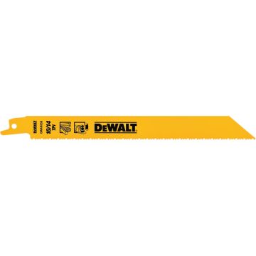 DEWALT 8 In. 10/14 TPI Bi-Metal General Purpose Reciprocating Saw Blade (5-Pack)
