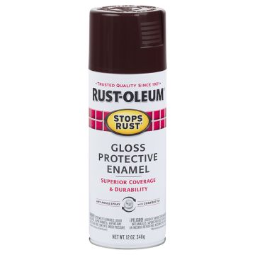 12 Oz Rust-Oleum 267112 Kona Brown Stops Rust Protective Enamel Spray Paint, Gloss