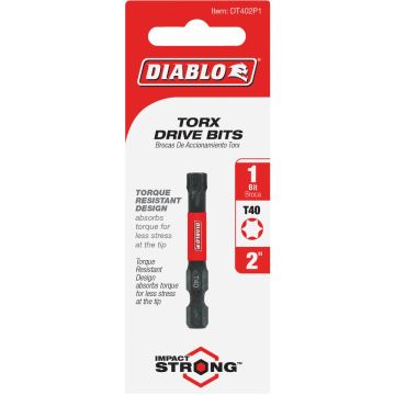 Diablo T40 TORX 2 In. Power Impact Screwdriver Bit