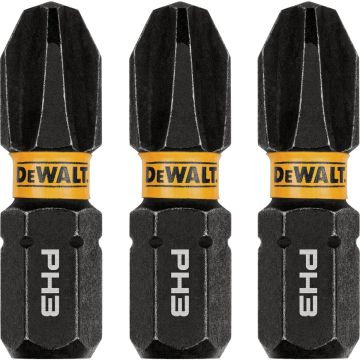 DEWALT FlexTorq 1 In. #3 Phillips Impact Screwdriver Bit (3-Pack)