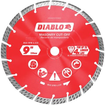 Diablo 9 In. Segmented Turbo Rim Dry/Wet Diamond Blade