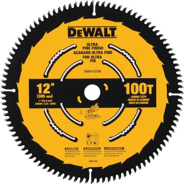 DEWALT 12 In. 100-Tooth Ultra Fine Finish Circular Saw Blade