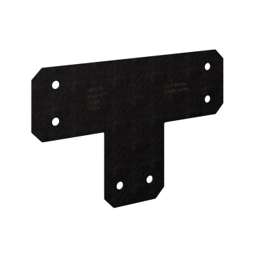 Image of Simpson Strong-Tie APVT6 Outdoor Accents® Avant Collection™ ZMAX®, Black Powder-Coated T Strap for 6x6 (Pack of 8)