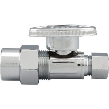 ProLine 1/2 In. CPVC x 3/8 In. COMP Chrome-Plated Brass Straight Stop