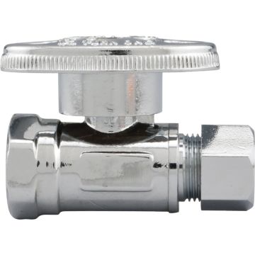 ProLine 3/8 In. FPT x 3/8 In. COMP Chrome-Plated Brass Straight Stop