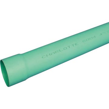 Charlotte Pipe 4 In. x 20 Ft. Solid SDR 35 PVC Drain & Sewer Pipe, Belled End