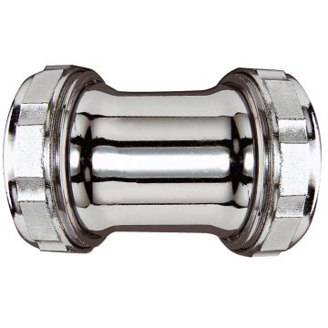 Keeney Double Slip 1-1/2 In. Chrome-Plated Brass Straight Coupling
