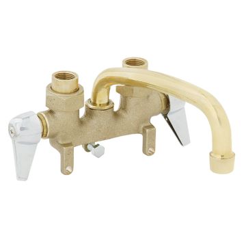 B&K Rough Brass with Chrome Handles Traditional Laundry Tray Faucet