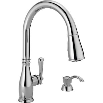 Delta Charmaine Chrome 1-Handle Pull-Down Kitchen Faucet with Soap Dispenser