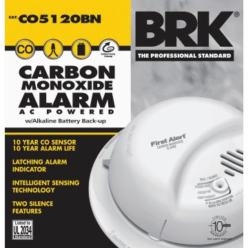 First Alert CO5120BN Hardwired 120V Electrochemical Carbon Monoxide Alarm with Battery Backup