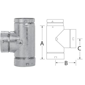 SELKIRK RV 3 In. x 6-5/8 In. x 4-1/4 In. Gas Vent Tee