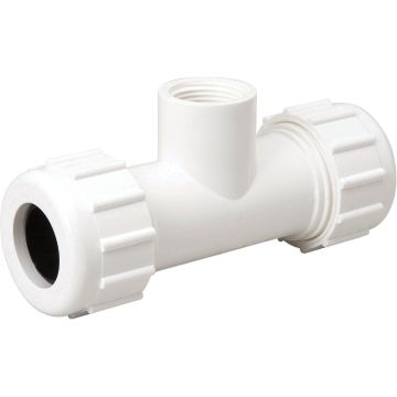 B&K 1-1/4 In. x 1-1/4 In. PVC Compression Tee with 1-1/4 In. FIP Branch