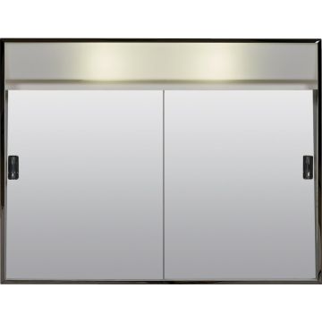 Zenith Stainless Steel 23.5 In. W x 18.25 In. H x 5.63 In. D Bi-View Surface Mount Lighted Medicine Cabinet