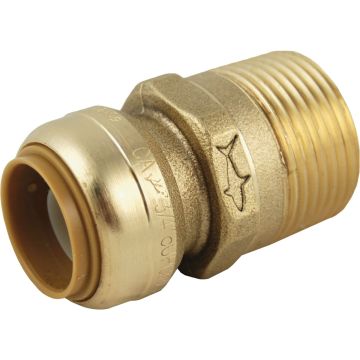 SharkBite 3/4 In. x 1 In. MNPT Straight Brass Push-to-Connect Male Adapater