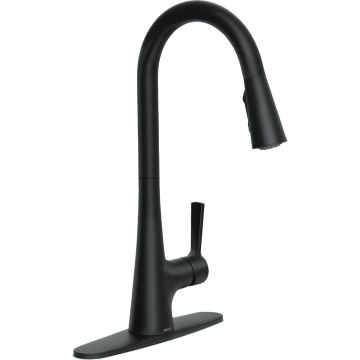 Mikah Matte Black One-Handle High Arc Pulldown Kitchen Faucet