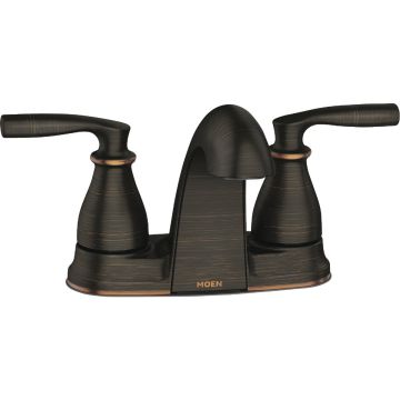 Moen Hilliard 2-Handle Lever Centerset Low Arc Bathroom Faucet, Mediterranean Bronze