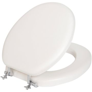 Bemis Mayfair Round Closed Front White Premium Soft Toilet Seat with Chromes Hinges