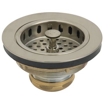Do it Best 3-1/2 In. Brushed Nickel Adjustable Post Basket Strainer Assembly