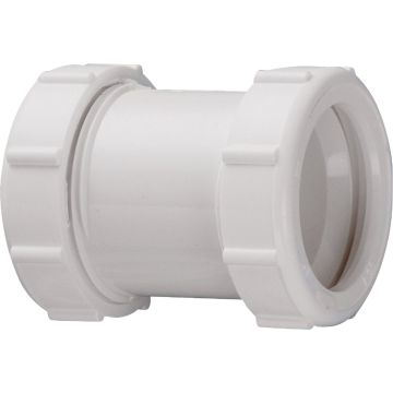 Keeney 1-1/2 In. White Polypropylene Straight Extension Coupling