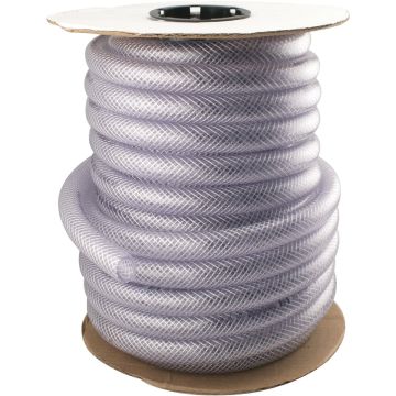 Abbott Rubber 7/8 In. x 5/8 In. x 75 Ft. Clear T12 Braided PVC Tubing