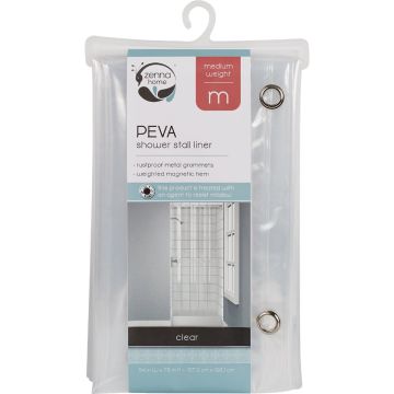 Zenith Zenna Home 54 in W x 72 in H Frosty PEVA Stall Size Shower Curtain Liner