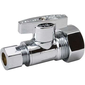 ProLine 5/8 In. COMP x 3/8 In. COMP  Chrome-Plated Brass Straight Stop
