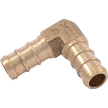 SharkBite 3/8 In. x 3/8 In. Barb 90 Deg. Brass PEX Elbow (1/4 Bend)