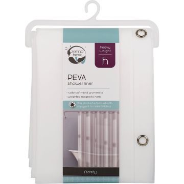 Zenith Zenna Home 70 In. x 71 In. Frosty Heavyweight PEVA Shower Curtain Liner
