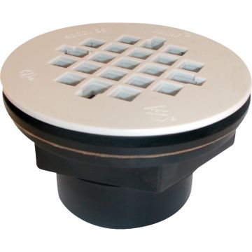 Oatey 101 PS Series 2 In. ABS Solvent Weld Shower Drain with Snap-In Plastic Strainer
