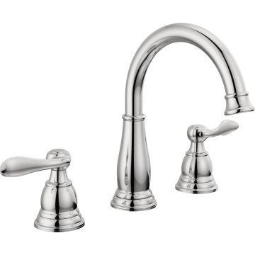 Delta Windmere Chrome 2-Handle Lever 6 In. to 16 In. Widespread Bathroom Faucet and Push Pop-Up with Overflow