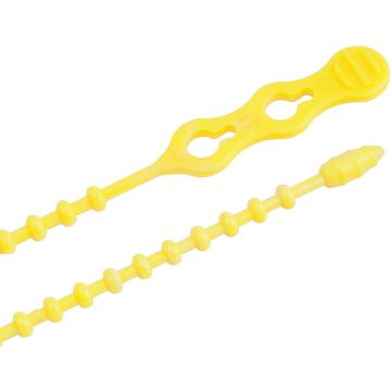 Gardner Bender Beadle Wrap 12 In. x 1/4 In. Yellow Flexible Plastic Cable Tie (15-Pack)