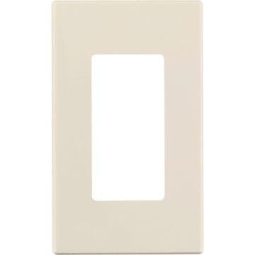 Leviton Decora Plus 1-Gang Poly Carbonate Screwless Decorator Wall Plate, Light Almond