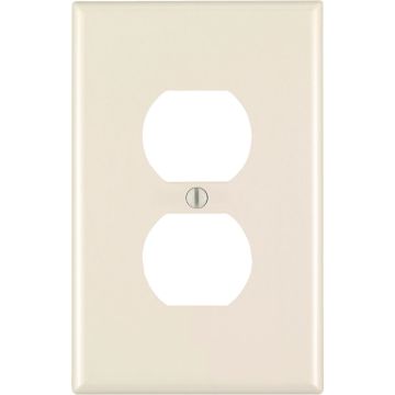 Leviton 1-Gang Smooth Plastic Oversized Outlet Wall Plate, Light Almond