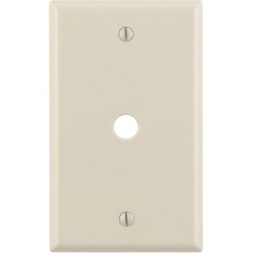 Leviton 1-Gang Plastic Light Almond Telephone/Cable Wall Plate with 0.312 In. Hole